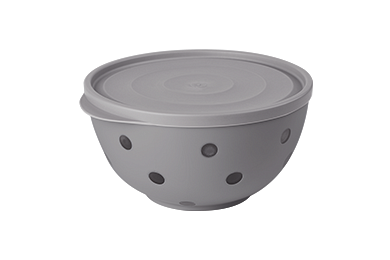 Bicolour salad bowl with lid "Sens" 1,4 L, smoky gray